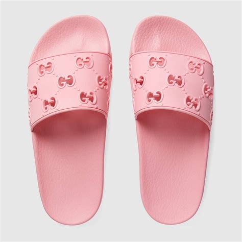 gucci pink sliders|gucci slides for women pink.